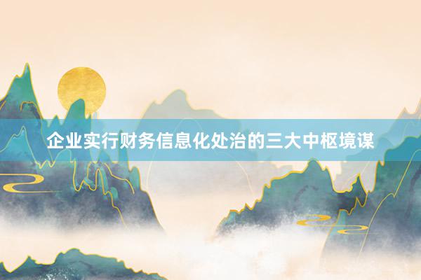 企业实行财务信息化处治的三大中枢境谋